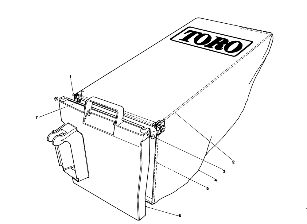 Grass Bag Assembly No. 128859 Diagram and Parts List for 20587 0000001 - 0999999 Toro Lawn Mower