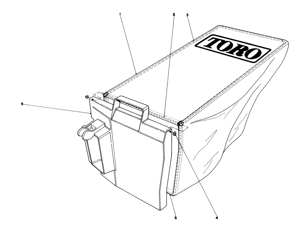 Grass Bag Assembly No. 33-2996 Diagram and Parts List for 20745C 7000001 - 7999999 Toro Lawn Mower