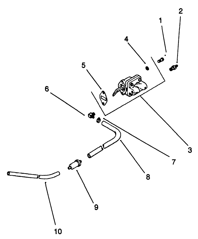 Fuel Pump-Engine Model No. Mv18s-Type 58543 Diagram and Parts List for 30190 20000001 - 29999999 Toro Lawn Tractor Accessories