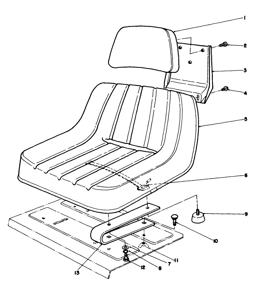 Standard Seat Kit Model No. 30746 (Optional) Diagram and Parts List for 30754 0000001 - 0999999 Toro Lawn Tractor