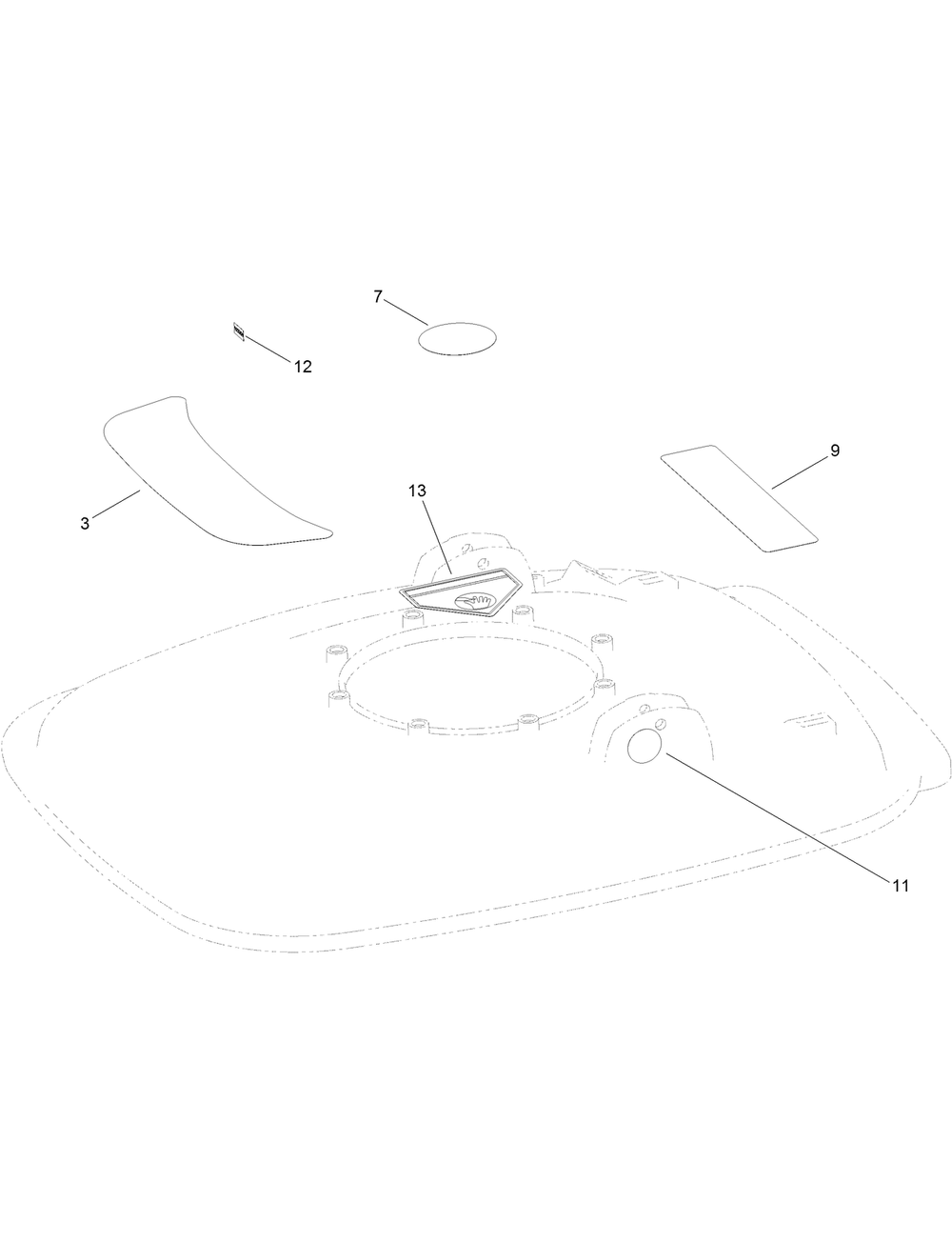 Decal Assembly Diagram and Parts List for 2604 312000001 - 312999999 Toro Lawn Tractor Accessories