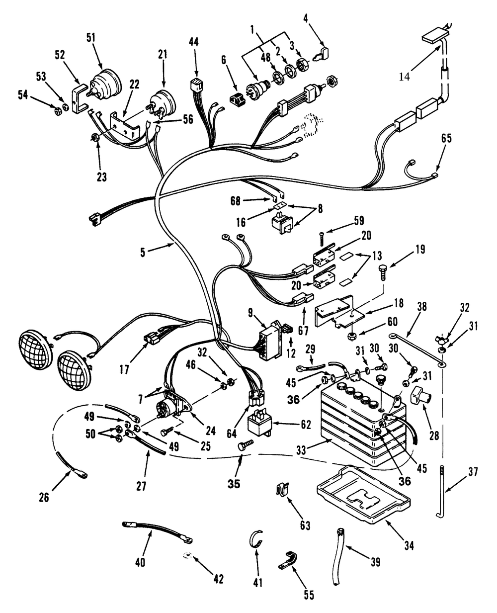 Electrical System Diagram and Parts List for 73401 3900001 - 3999999 Toro Lawn Tractor
