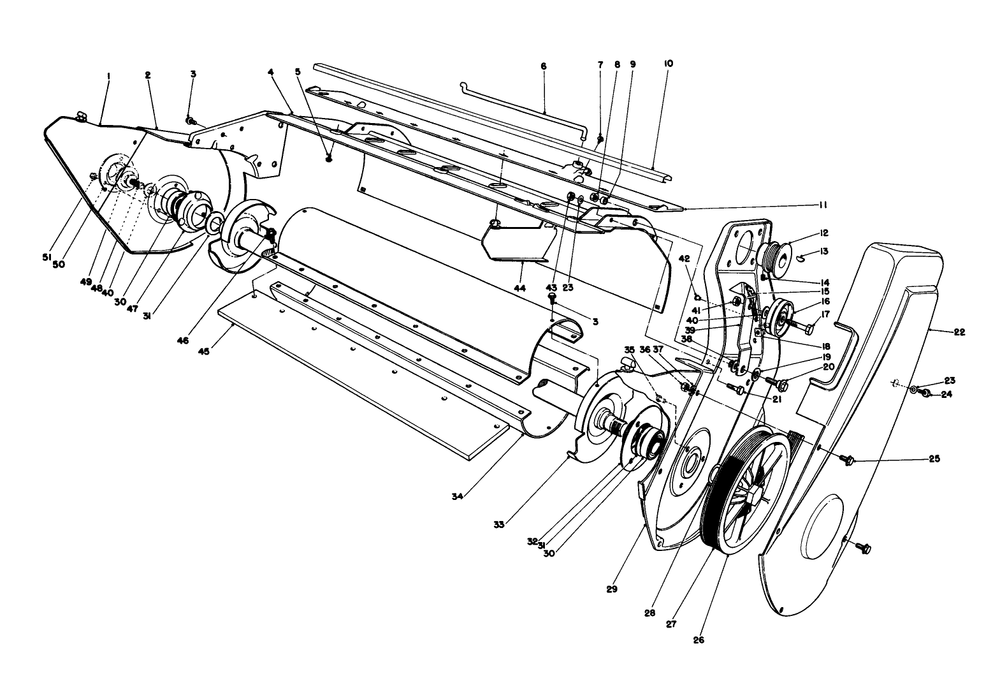 Lower Main Frame Assembly Diagram and Parts List for 38162C 5000001 - 5999999 Toro Snow Blower