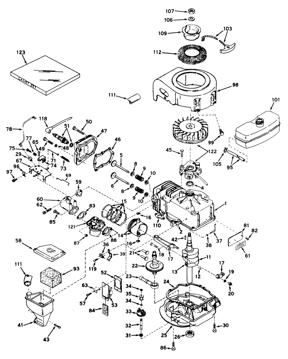 Engine Tecumseh Model No. Lav35-40647k Diagram and Parts List for 21172 2000001 - 2999999 Toro Lawn Mower