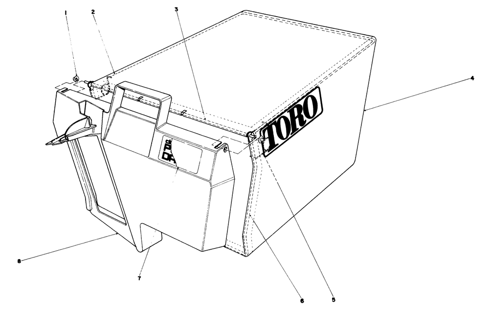 Grass Bag Assembly No. 11-0189 Diagram and Parts List for 20675 5000001 - 5999999 Toro Lawn Mower