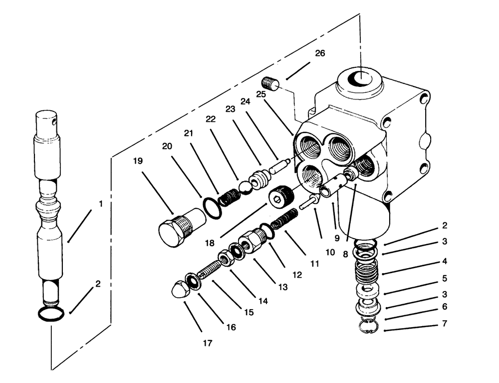 Valve Assembly No. 54-0090 Diagram and Parts List for 30610 591300 - 599999 Toro Lawn Tractor