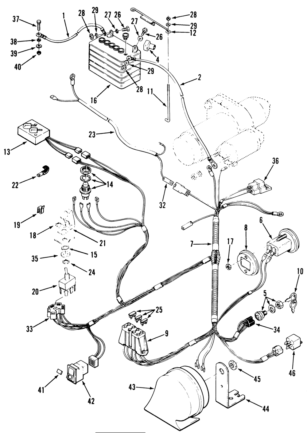 Electrical System Diagram and Parts List for Z1-24OE04 1000001 - 1999999 Toro Lawn Tractor