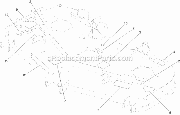 Deck Decal Assembly No. 114-5815 Diagram and Parts List for 74956 313000001-313999999 Toro Lawn Mower
