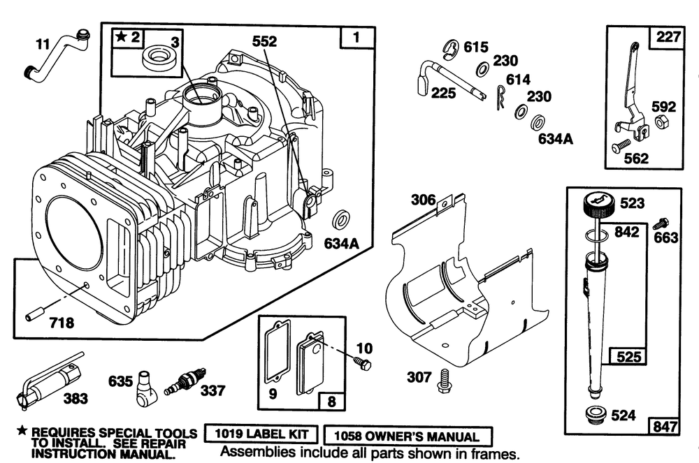 Engine Briggs & Stratton Model 28q777-0168-01 Diagram and Parts List for 71192 5900001 - 5999999 Toro Lawn Tractor