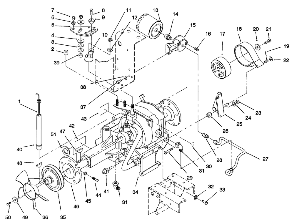 Transmission Control & Filter Assembly Diagram and Parts List for 73521 6900001 - 6999999 Toro Lawn Tractor