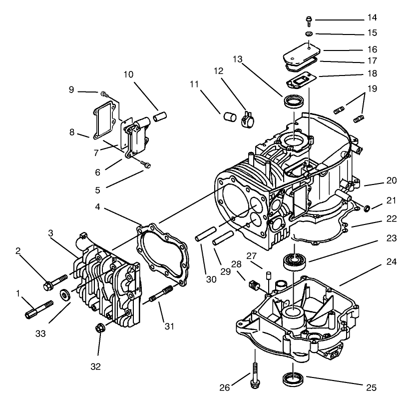 Crankcase Kawasaki Model B400v Type R300 Diagram and Parts List for 30167 790001 - 799999 Toro Lawn Tractor Accessories