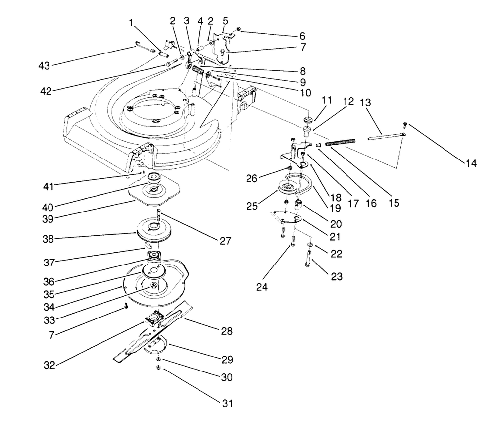 Blade & Brake Assembly Diagram and Parts List for 26562 0000001 - 0999999 Toro Lawn Mower