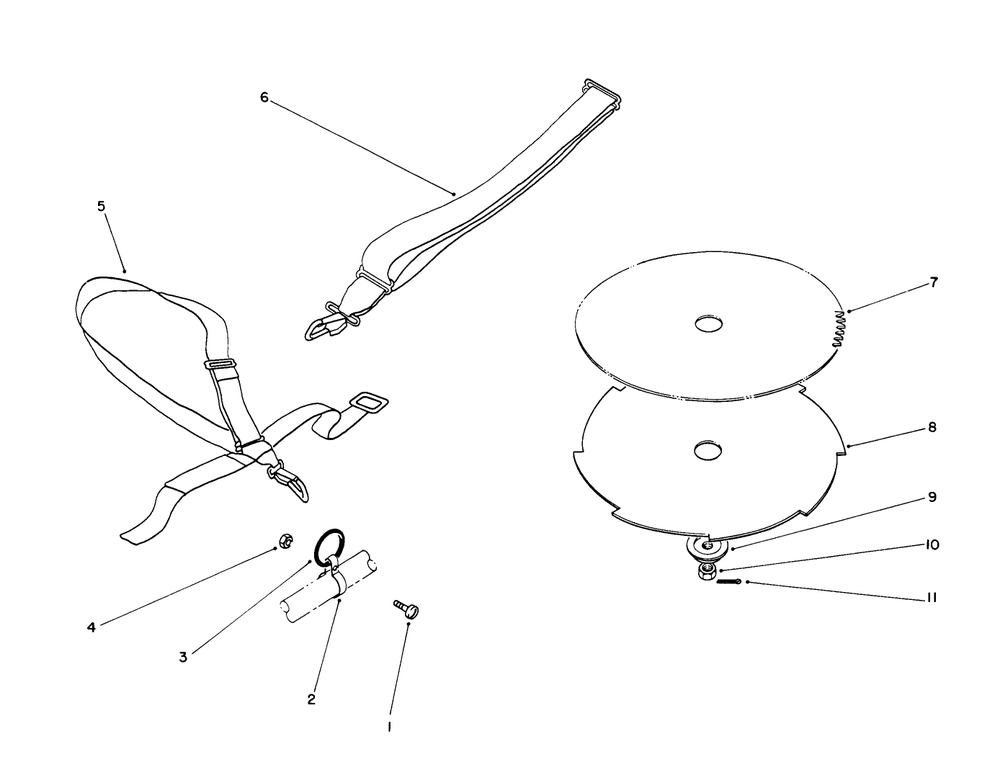 Blade & Harness Accessories (Optional) Diagram and Parts List for 51652 2000001 - 2999999 Toro Trimmer