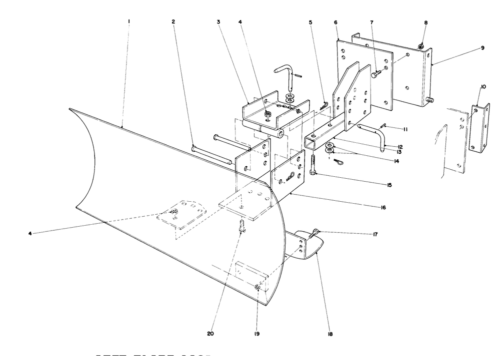 Grader Blade Assembly (Model No. 59099) (Optional) Diagram and Parts List for 38160 6000001 - 6999999 Toro Snow Blower