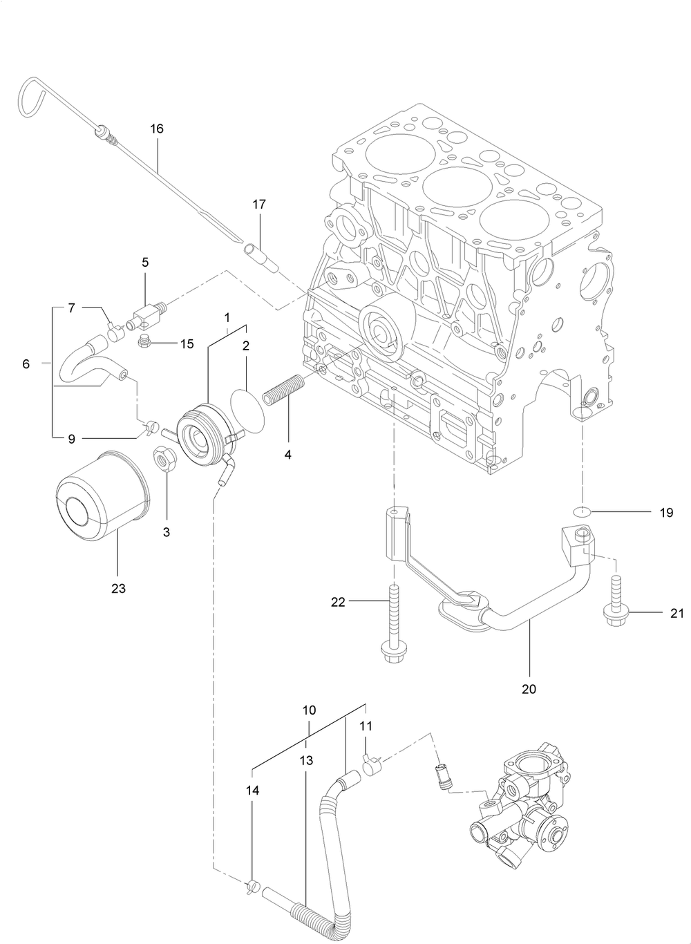 Oil Pump Assembly Diagram and Parts List for 72028 412410000 - 412699999 Toro Lawn Tractor