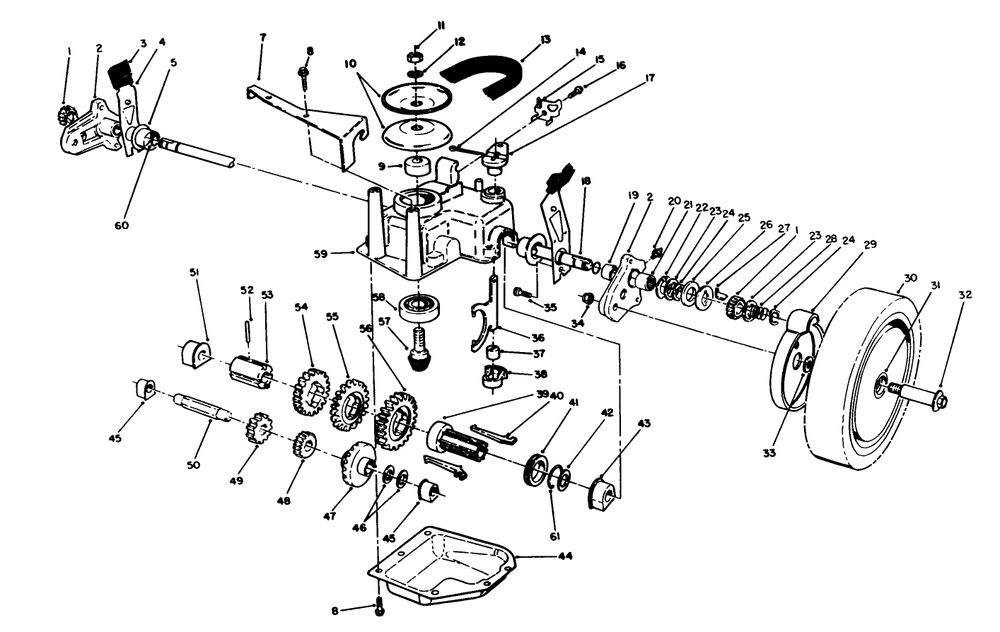 Gear Case Assembly Diagram and Parts List for 20214 2000001 - 2999999 Toro Lawn Mower