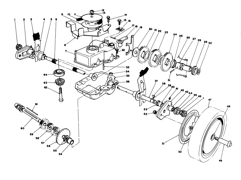 Gear Case Assembly (Machine Serial No. 6900001 Thru 6902500) Diagram and Parts List for 20627C 6000001 - 6999999 Toro Lawn Mower
