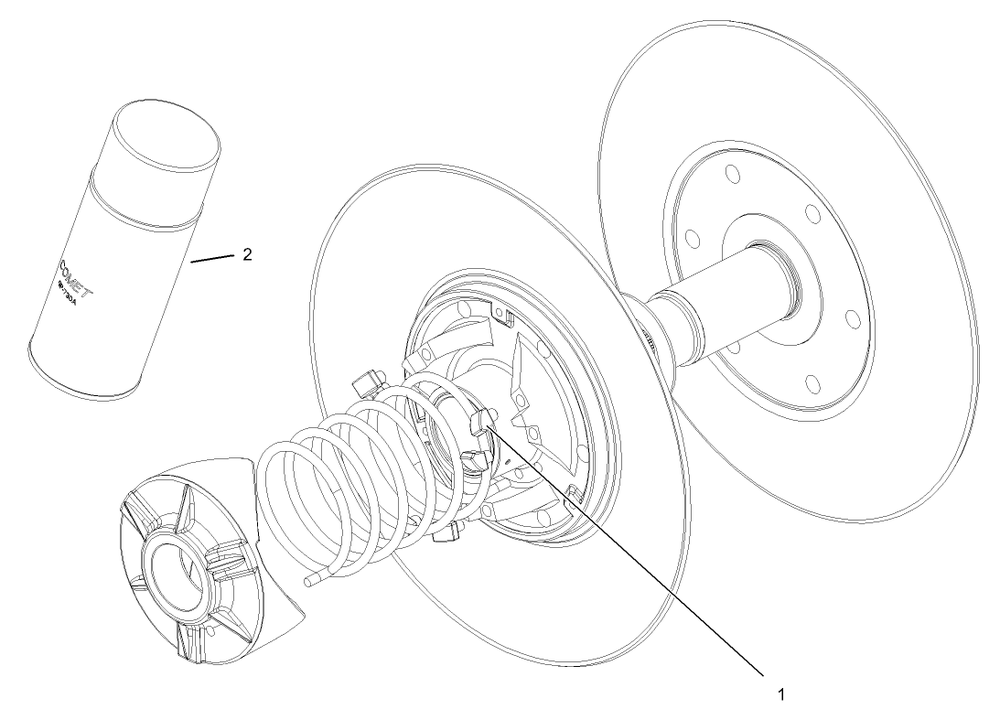 Driven Clutch Assembly No. 99-7104 Diagram and Parts List for 12004 230000001 - 230999999 Toro Lawn Tractor