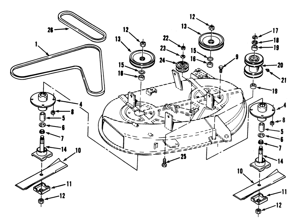 Deck Assembly (Continued) Diagram and Parts List for 05-38SY02 1000001 - 1999999 Toro Lawn Mower