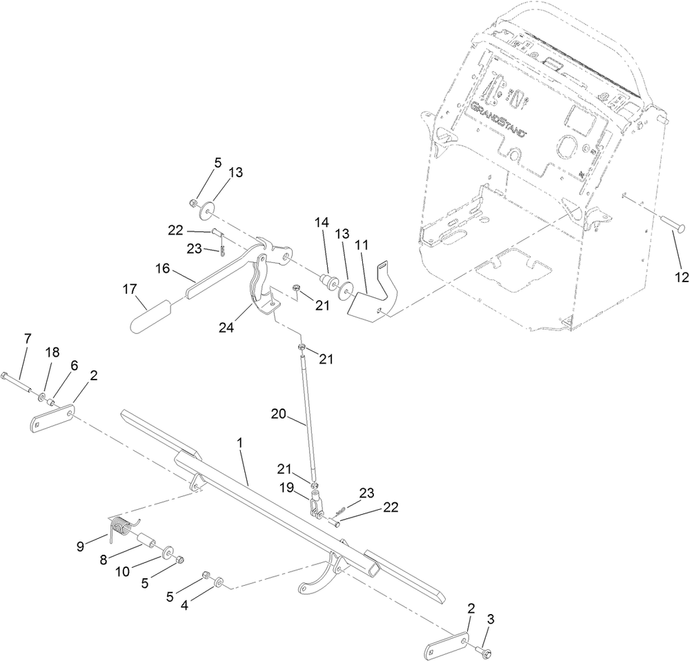 Parking Brake Assembly Diagram and Parts List for 74568TE (311000001-311999999)(2011) Toro Lawn Mower