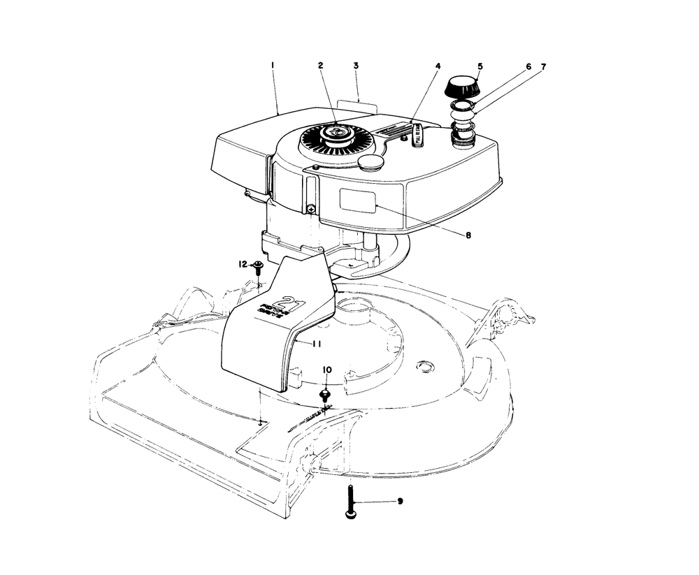 Engine Assembly Model No. 21647 Diagram and Parts List for 21727 7000001 - 7999999 Toro Lawn Mower