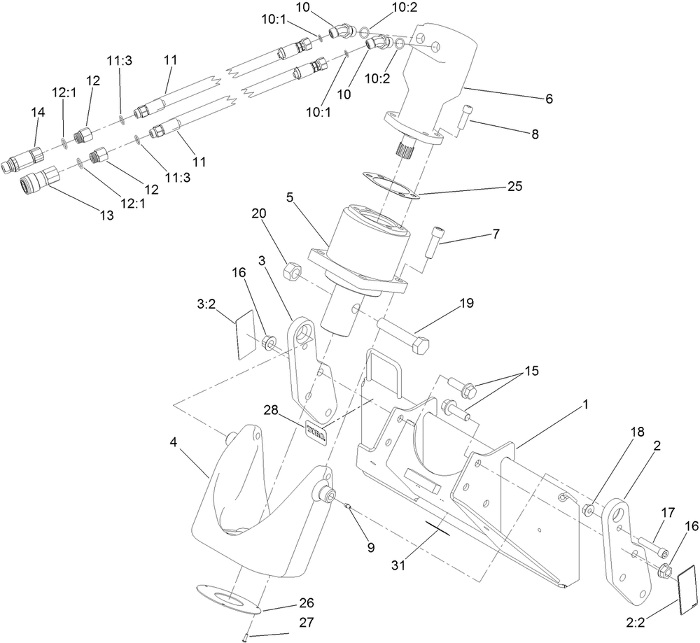 Auger Head Assembly Diagram and Parts List for 22805 404320000 - 999999999 Toro Lawn Tractor Accessories