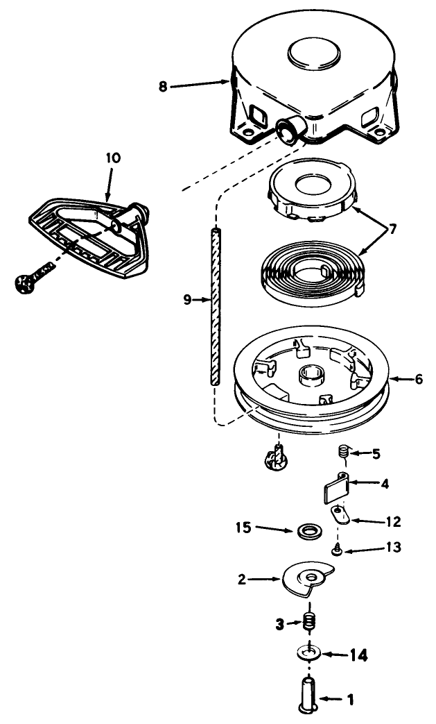 Rewind Starter No. 590604 Diagram and Parts List for 38035 8000001 - 8999999 Toro Snow Blower