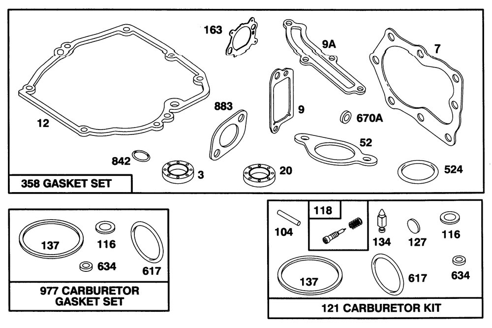 Engine Briggs & Stratton Model 127702-0645-01 Diagram and Parts List for 16401 6900001 - 6999999 Toro Lawn Mower