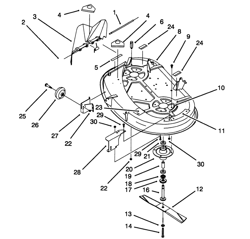 Housing & Spindle Assembly (38" Cutting Unit) (Model No. 71202 Only) Diagram and Parts List for 71202 4900001 - 4999999 Toro Lawn Tractor