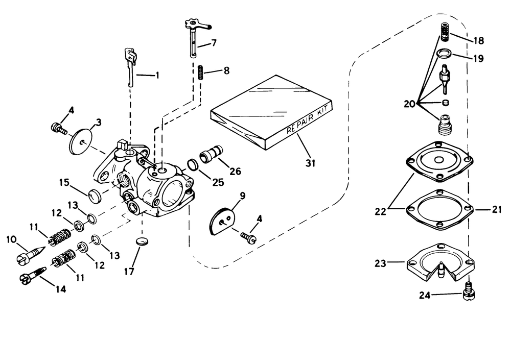 Carburetor No. 632142 (Engine Model No. Ah520 Type 1602) Diagram and Parts List for 38232 5000001 - 5999999 Toro Snow Blower
