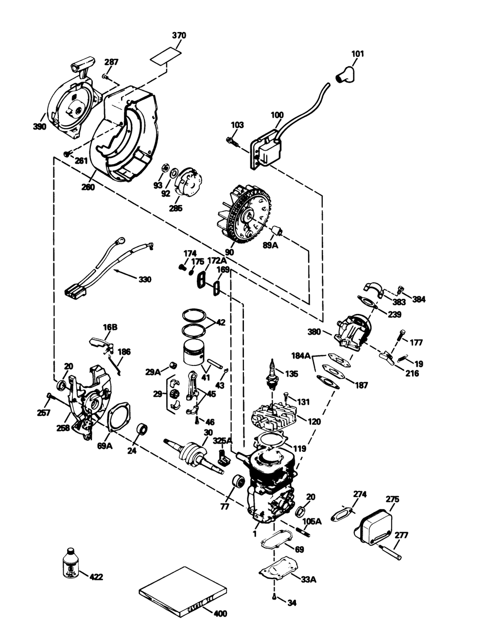 Engine Tecumseh Model No. Hsk600 Type 1669r (Model 38175 Only) Diagram and Parts List for 38175 3900001 - 3999999 Toro Snow Blower