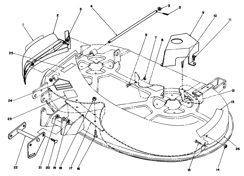 Baffle & Cover Assembly Diagram and Parts List for R5-38SL02 2000001 - 2999999 Toro Lawn Mower
