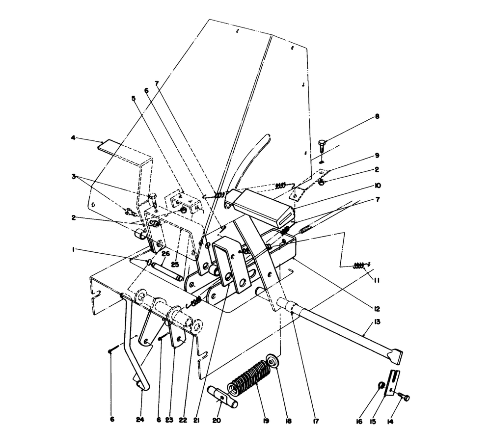 Brake & Clutch Assembly Diagram and Parts List for 56145 5000001 - 5999999 Toro Lawn Tractor