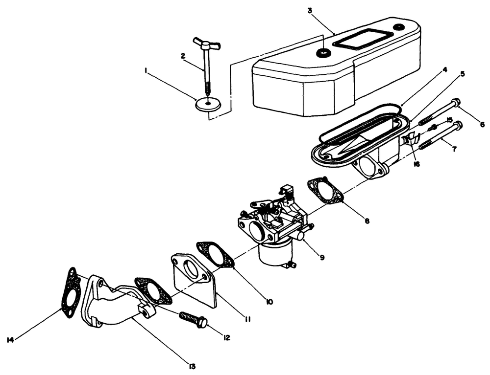 Air Cleaner & Carburetor Assembly Diagram and Parts List for 30165 3900001 - 3999999 Toro Lawn Tractor Accessories