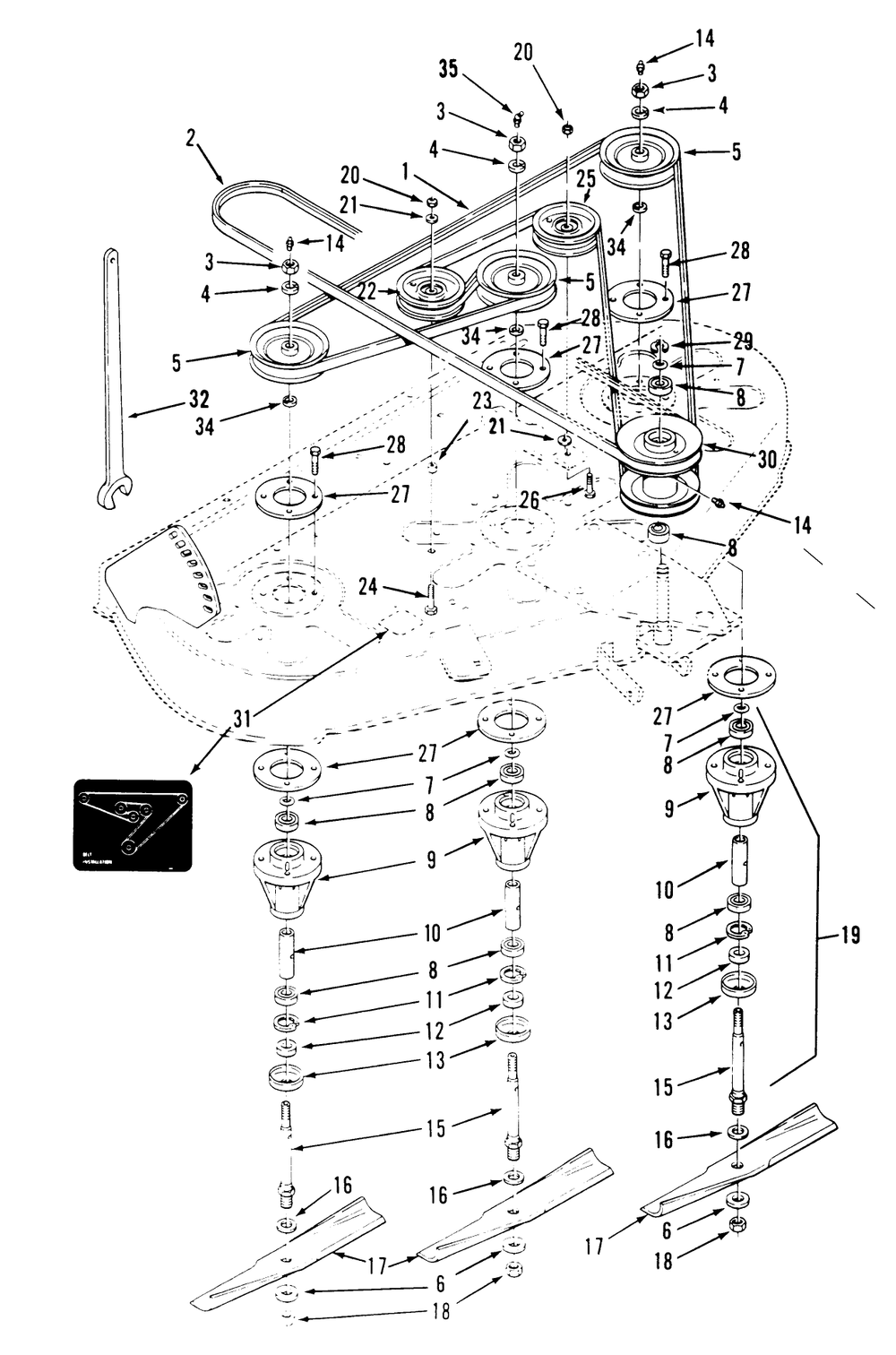 Deck Assembly (Continued) Diagram and Parts List for 05-42SY02 1000001 - 1999999 Toro Lawn Mower