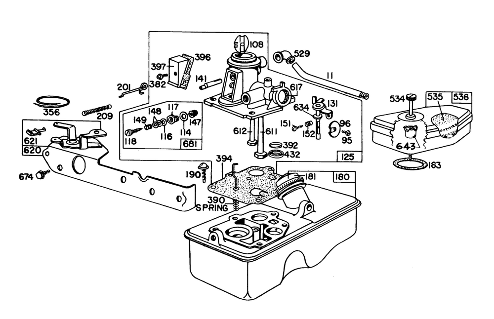 Carburetor Assembly Briggs & Stratton Model No. 92908-1934-02 Diagram and Parts List for 20798 9000001 - 9999999 Toro Lawn Mower