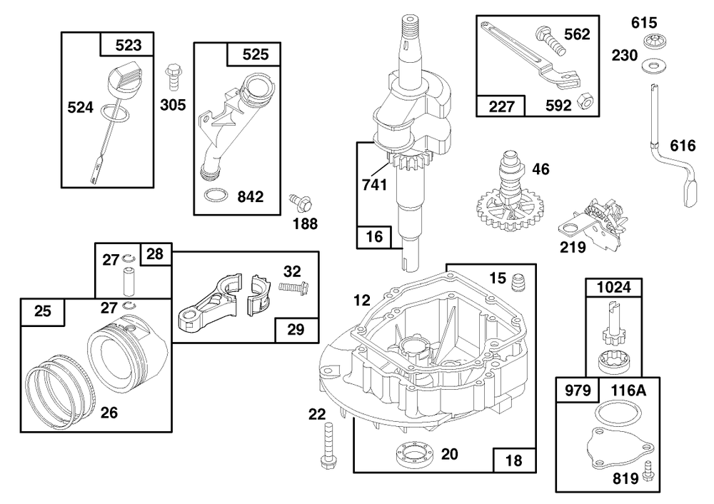 Engine Gts 150 (Model No. 20466 Only) Diagram and Parts List for 20466 6900001 - 6999999 Toro Lawn Mower