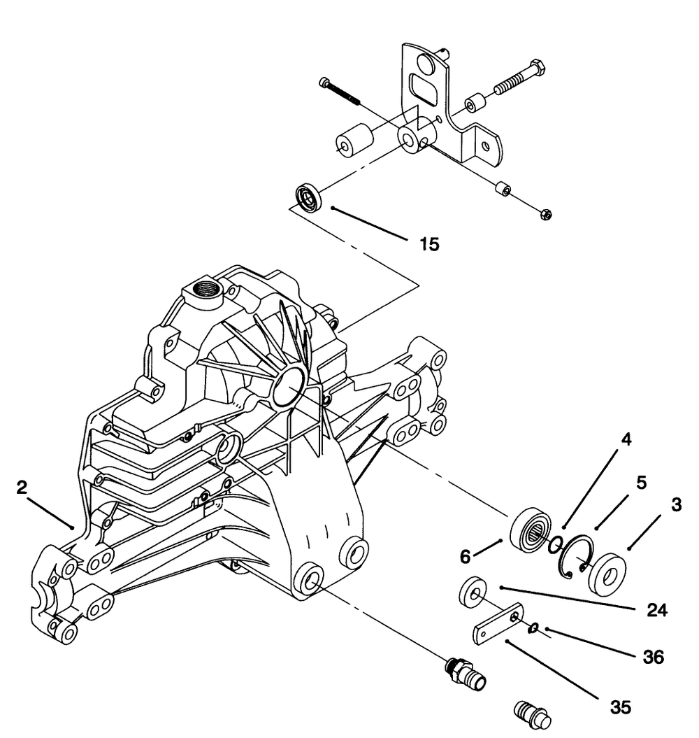 Hydro Transaxle Assembly Diagram and Parts List for 71192 5900001 - 5999999 Toro Lawn Tractor