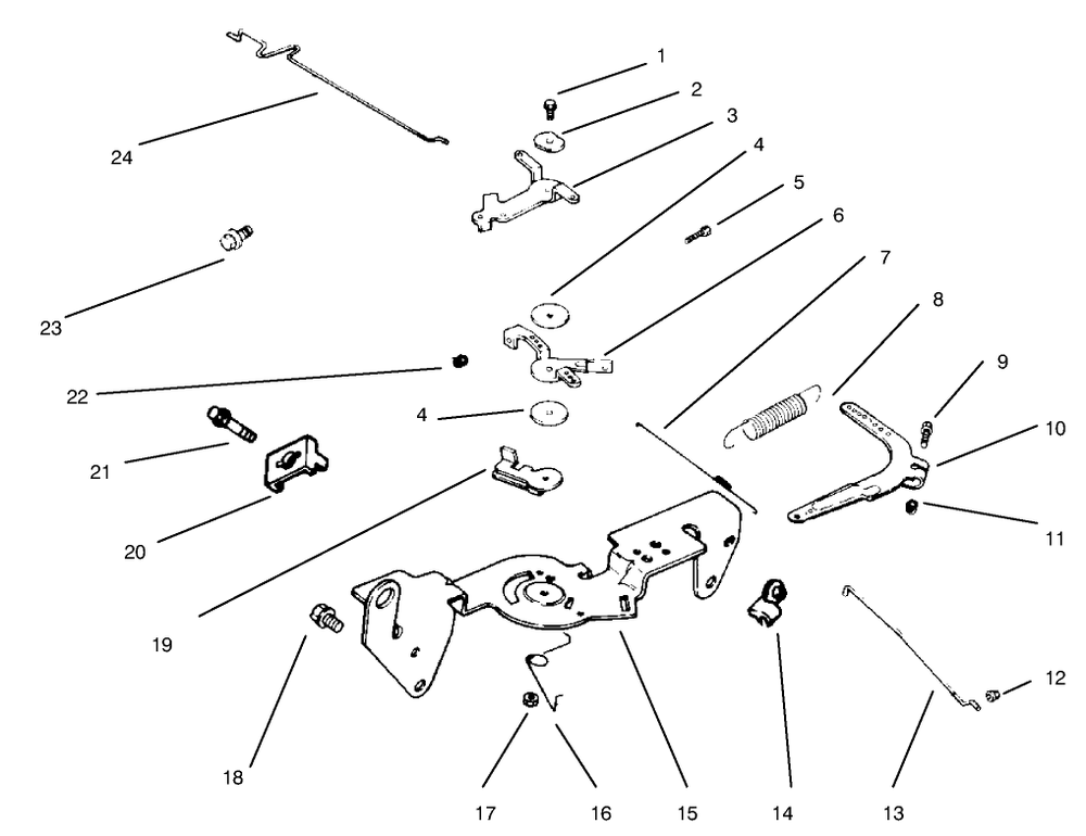 Throttle Linkage And Governor Controls Diagram and Parts List for 30611 690001 - 699999 Toro Lawn Tractor