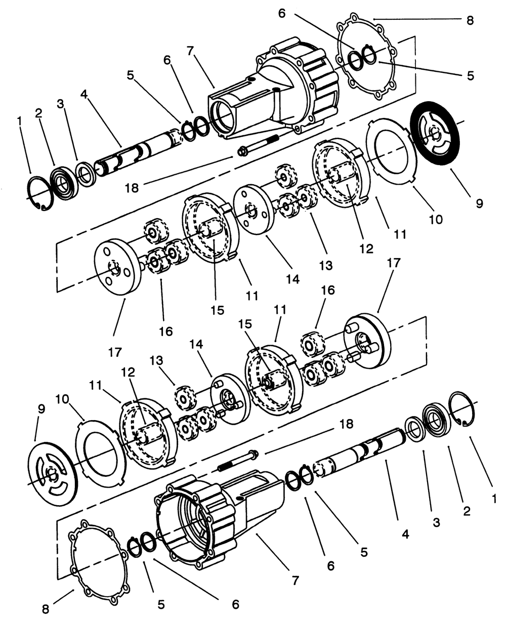 Transmission Eaton Model 751-042 Diagram and Parts List for 32-10B503 2000001 - 2999999 Toro Lawn Tractor