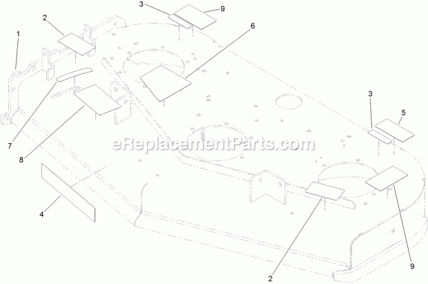 Deck Decal Assembly No. 120-6401 Diagram and Parts List for 74574 315000001-315999999 Toro Lawn Mower