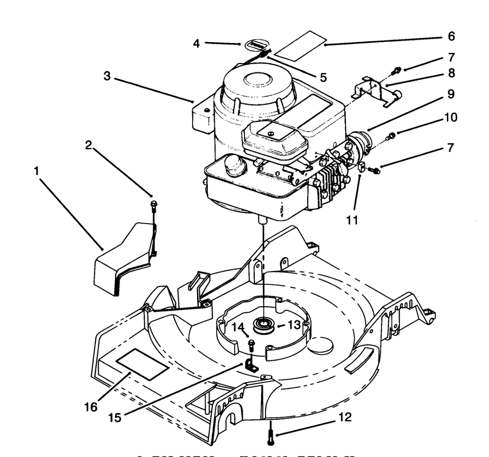 Engine Assembly Diagram and Parts List for 16411 3900001 - 3999999 Toro Lawn Mower