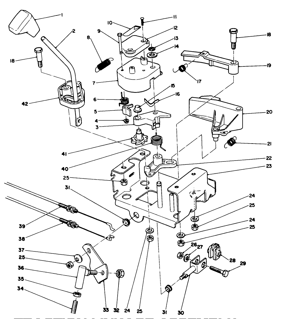 Traction Linkage Assembly Diagram and Parts List for 38540 9000001 - 9999999 Toro Snow Blower