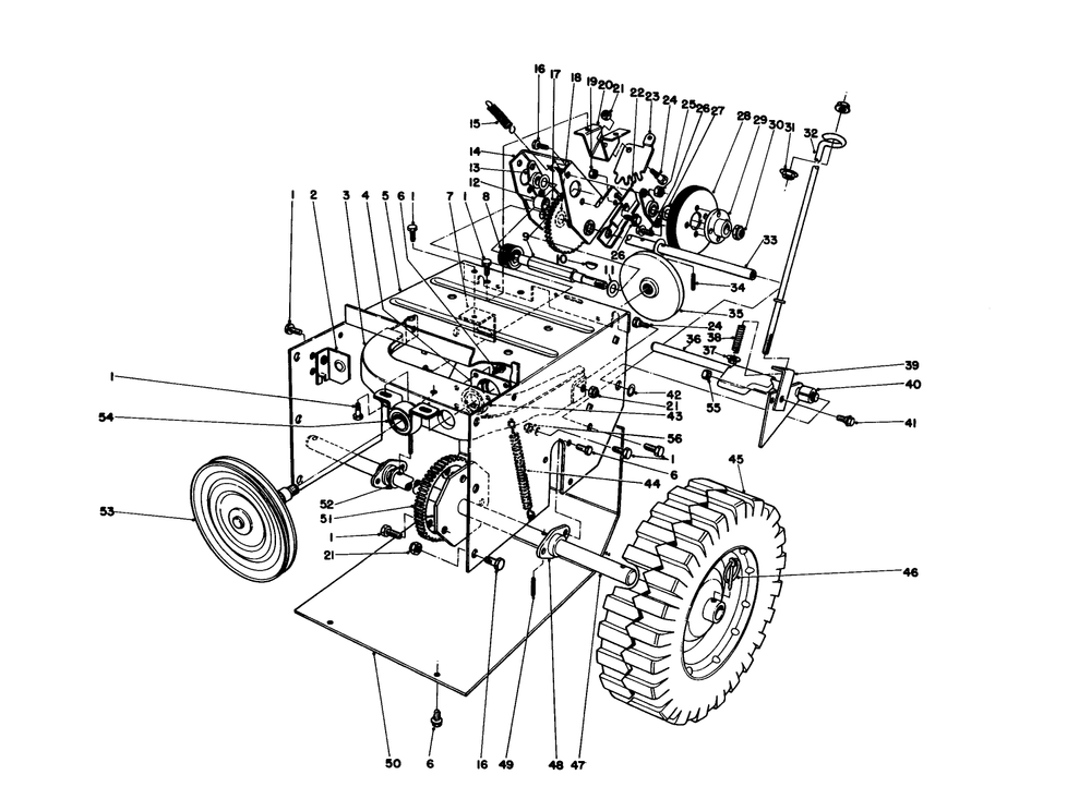 Traction Assembly Diagram and Parts List for 38035 5000001 - 5999999 Toro Snow Blower