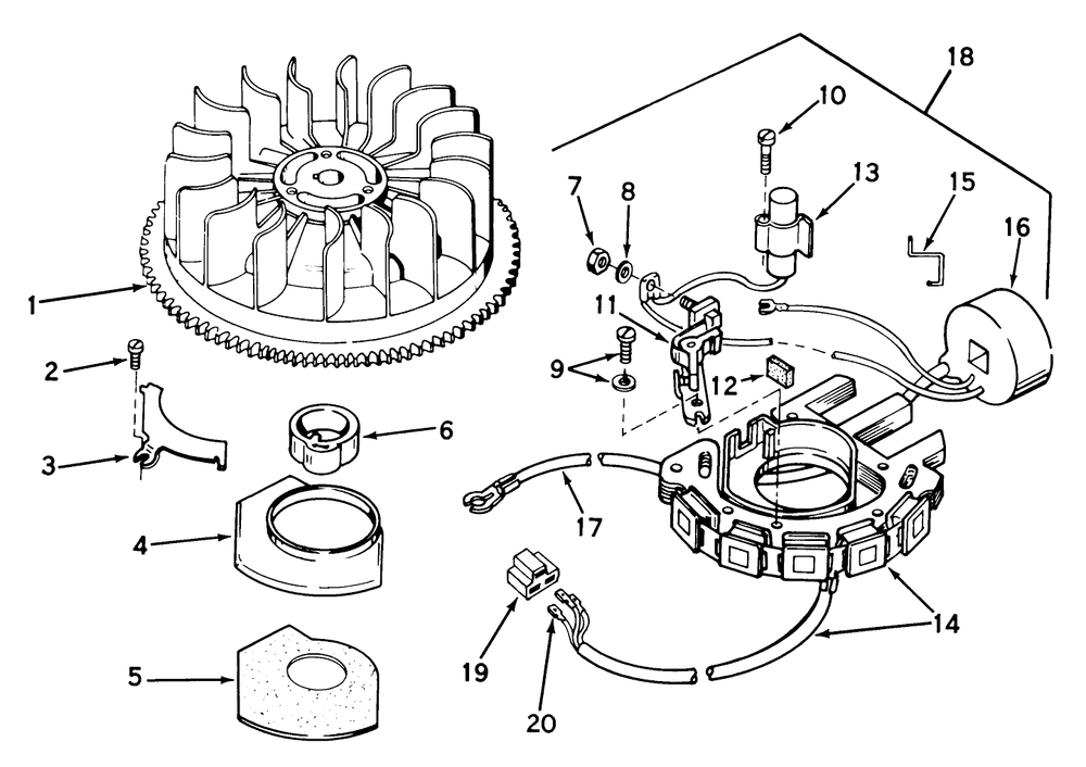 Model 610816 Magneto Assembly (Electric) Diagram and Parts List for 57104 0000001 - 0999999 Toro Lawn Tractor