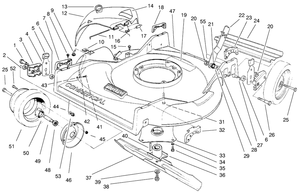 Housing & Wheel Assembly Diagram and Parts List for 22026 7900001 - 7999999 Toro Lawn Mower