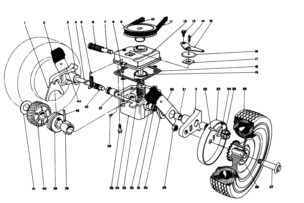 Gear Box Assembly Model 16264 Diagram and Parts List for 16106 7000001 - 7999999 Toro Lawn Mower