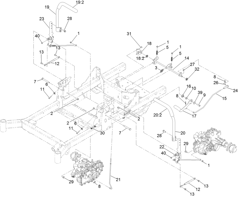 Motion Control Assembly Diagram and Parts List for 74493 407146062-999999999 Toro Lawn Tractor
