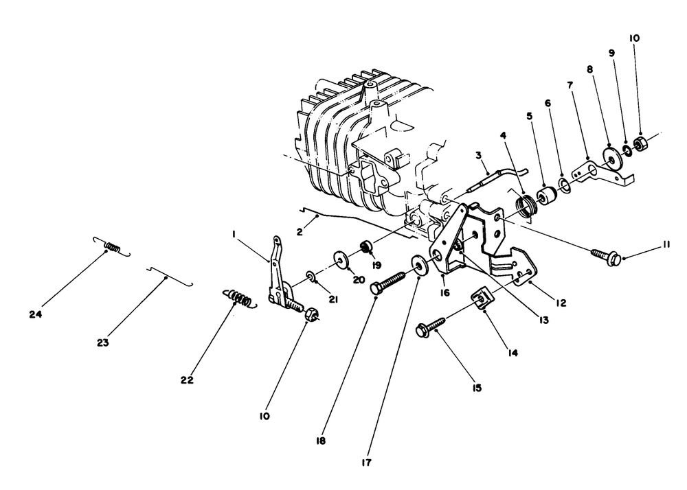 Governor Assembly (Engine No. 47pf5) (Engine No. 47pg6) Diagram and Parts List for 16785 7000001 - 7999999 Toro Lawn Mower