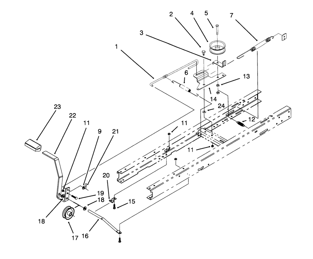 Clutch Assembly Diagram and Parts List for 71191 5910001 - 5999999 Toro Lawn Tractor